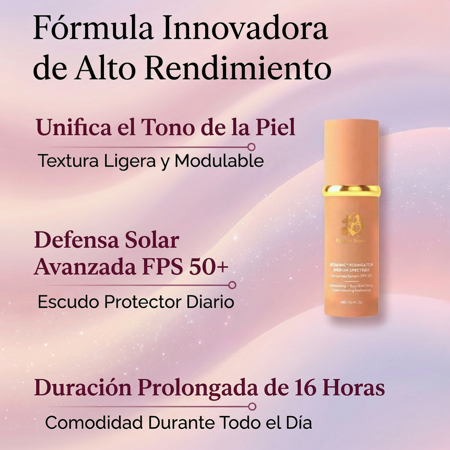 Base Perfecta Anti-Edad SPF 50 - Auto-Ajustable a tu Tono Natural