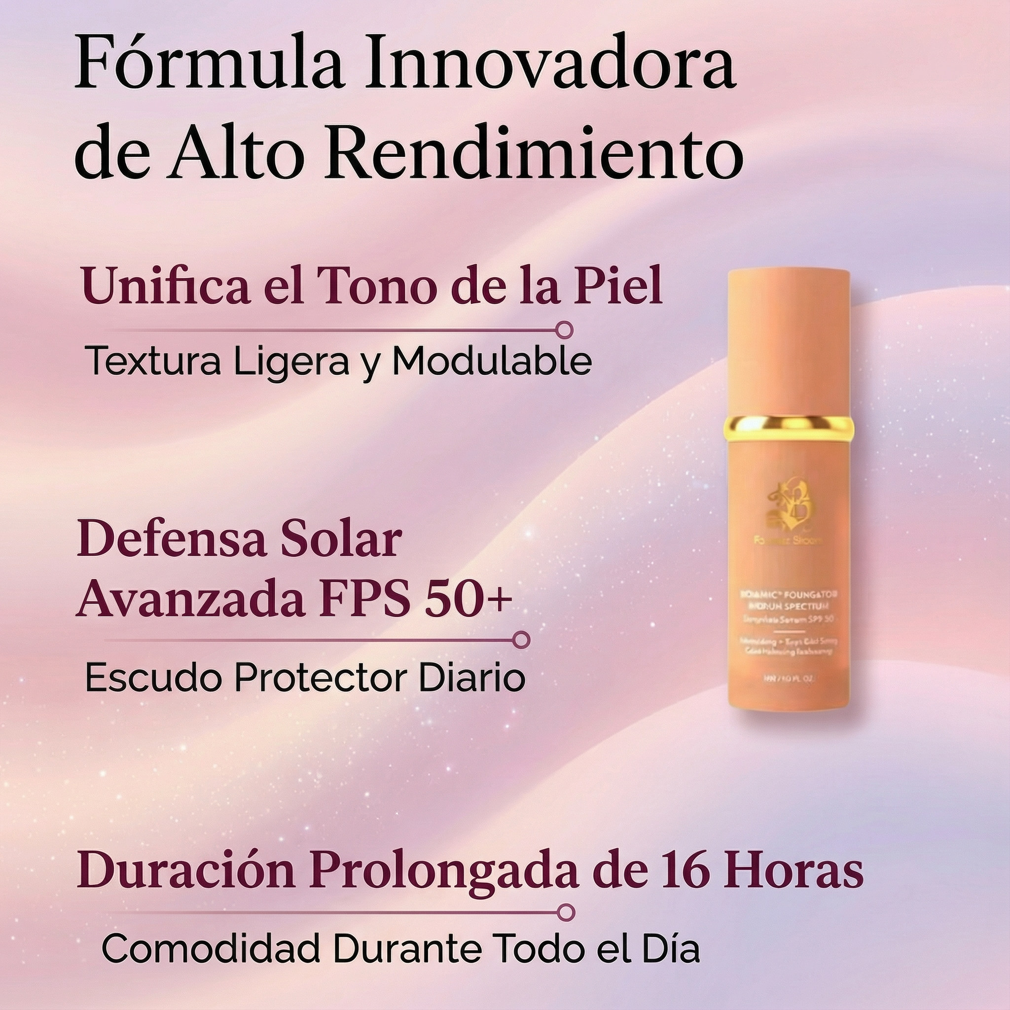 Base Perfecta Anti-Edad SPF 50 - Auto-Ajustable a tu Tono Natural
